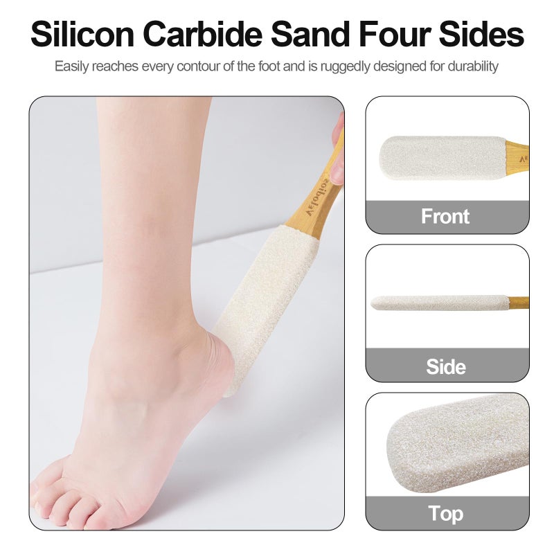 Velodios Foot File Foot Scrubber Pedicure, Pumice Stone for Feet, 2 Pack Professional Foot Scrubber Remove Cracked Heels,Dead Skin,Corn,Scraper File Foot Care Foot Rasp Massage Brush Tools Kit for Men/Women - Image 3